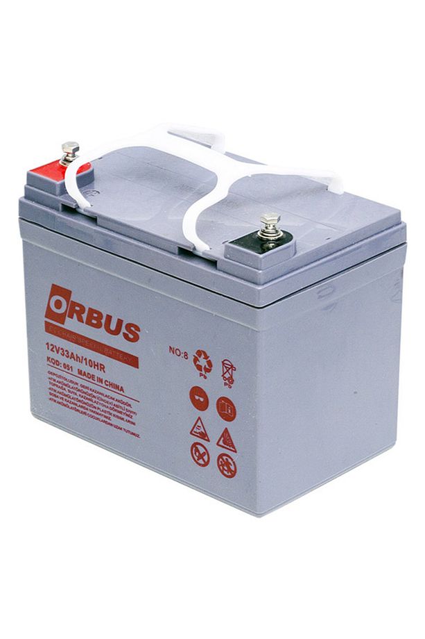12 Volt - 33 Amper Jel Tipi Engelli Araç Aküsü (190 X 130 X 167 MM) - 1