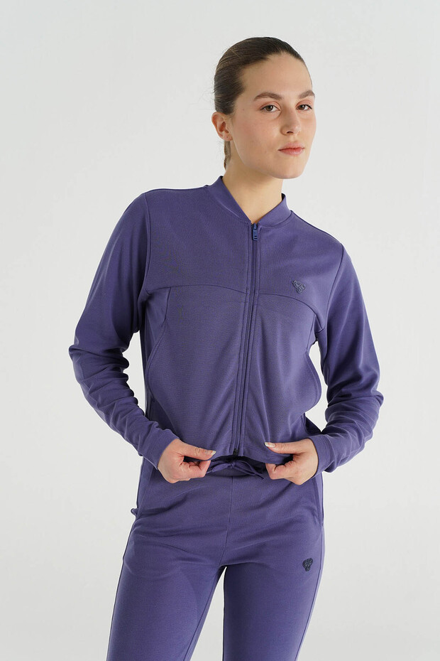 Rose Fermuarlı Sweatshırt - 1