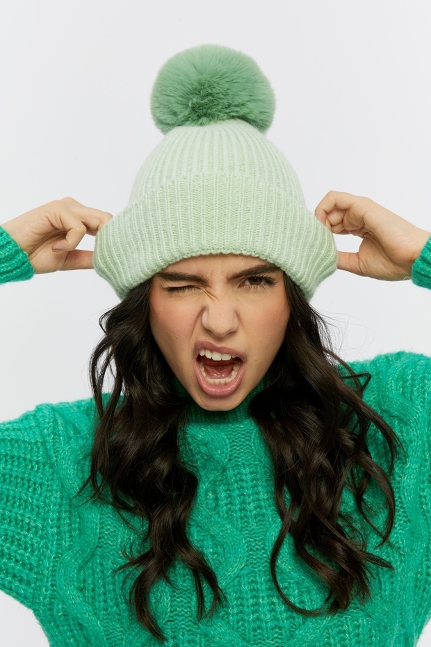 Ponponlu Örgü Bere - 4