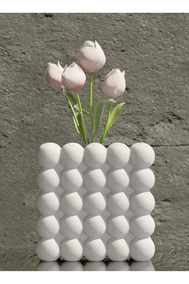 مزهرية مزخرفة بنمط الفقاعات - 2