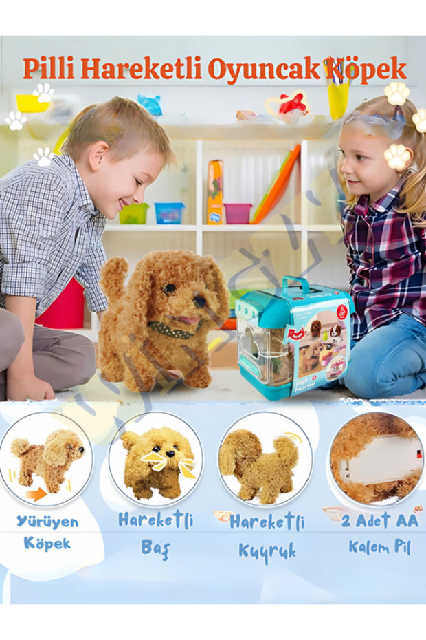 Hareketli Köpek Oyuncak Ve Işıklı Sesli Şeffaf Kafes Seti, Eğlenceli, Sesli Ve Hareketli Oyun - 6
