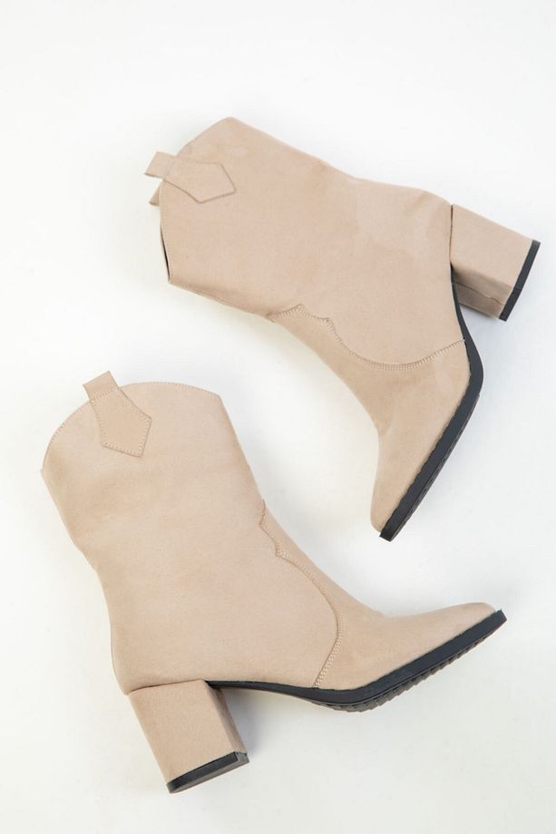 Bej Süet Kadın Bot & Bootie 15615 - 2