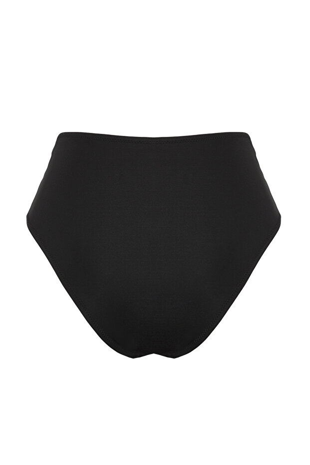 Siyah Aksesuarlı Regular Yüksek Bel Bikini Altı TBESS25BA00026 - 6