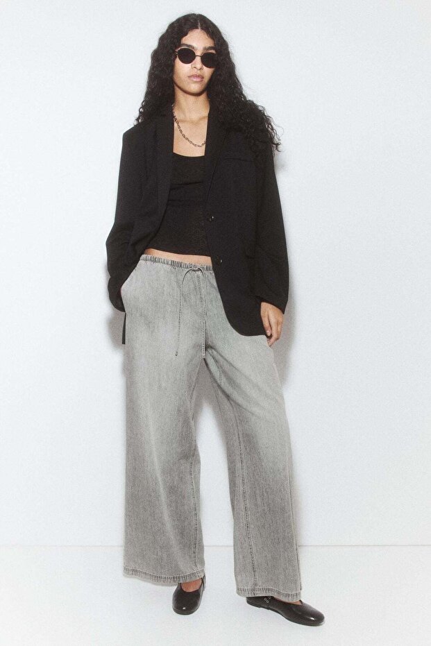 Denim drawstring trousers - 3