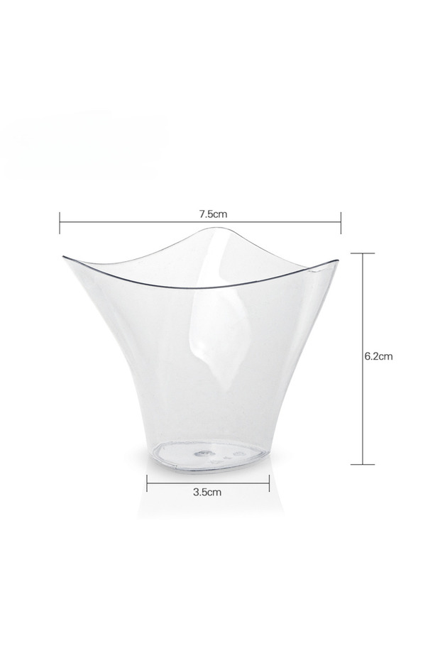 25pcs CUPS 25/50PCS Disposable Dessert Cups for Party Birthday 3.4OZ Twisted Triangle Mousse Desser