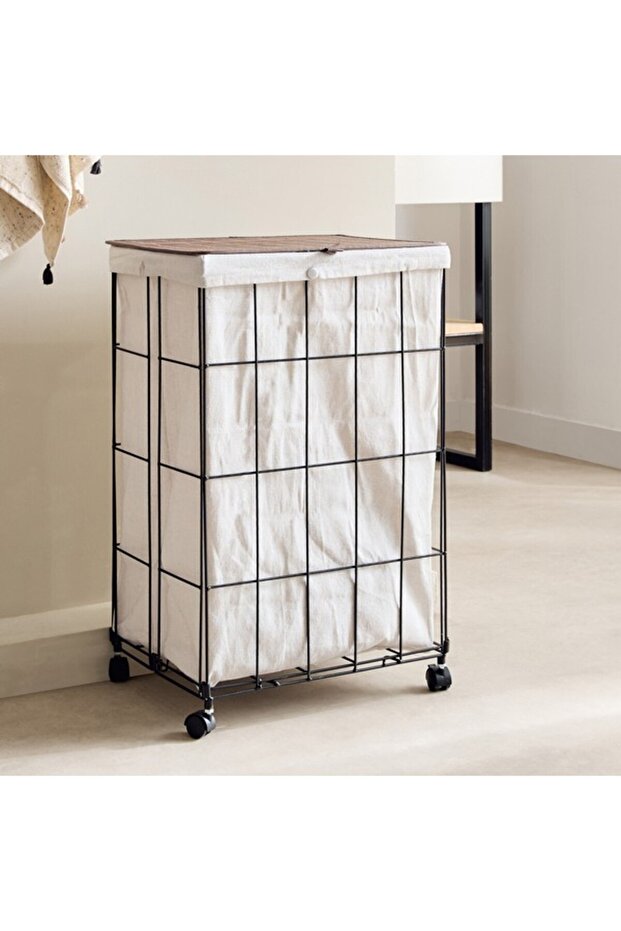 Knock Down Laundry Hamper with Castor Wheels - 1