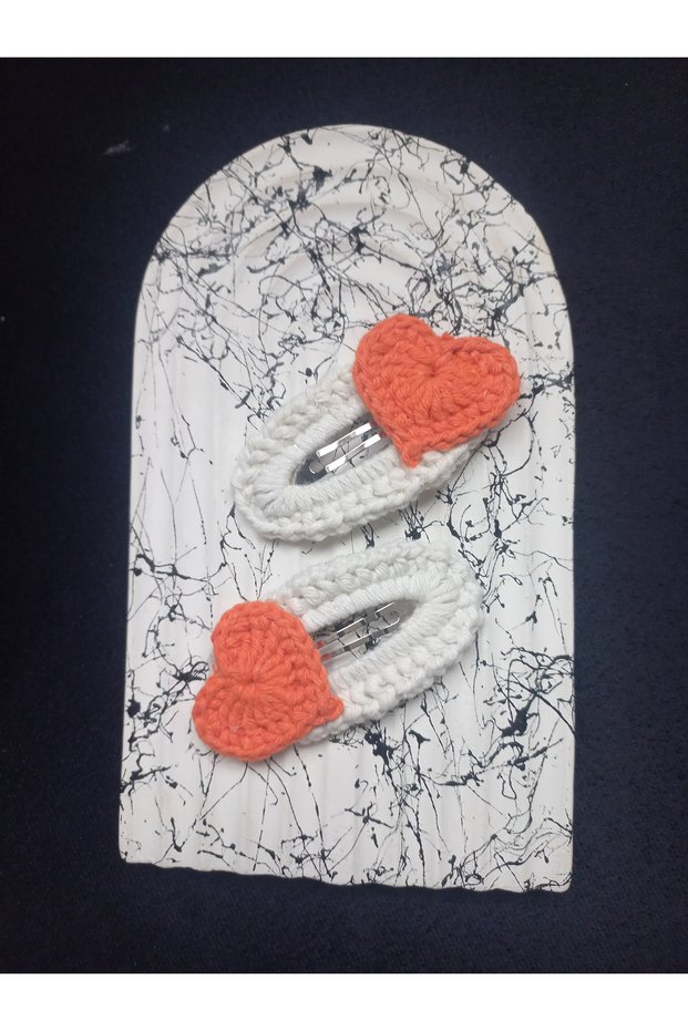 Amigurumi Knitted Heart-To-Heart Buckle Snap Buckle Reflecting Your Hair Accessory Style