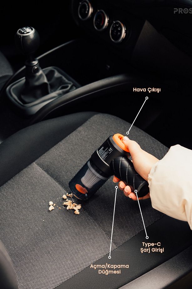 Mini Vakumlu Type C Şarjlı Araç Süpürgesi El Süpürgesi Şarjlı Çok Fonksiyonlu 3000 Pa - 5
