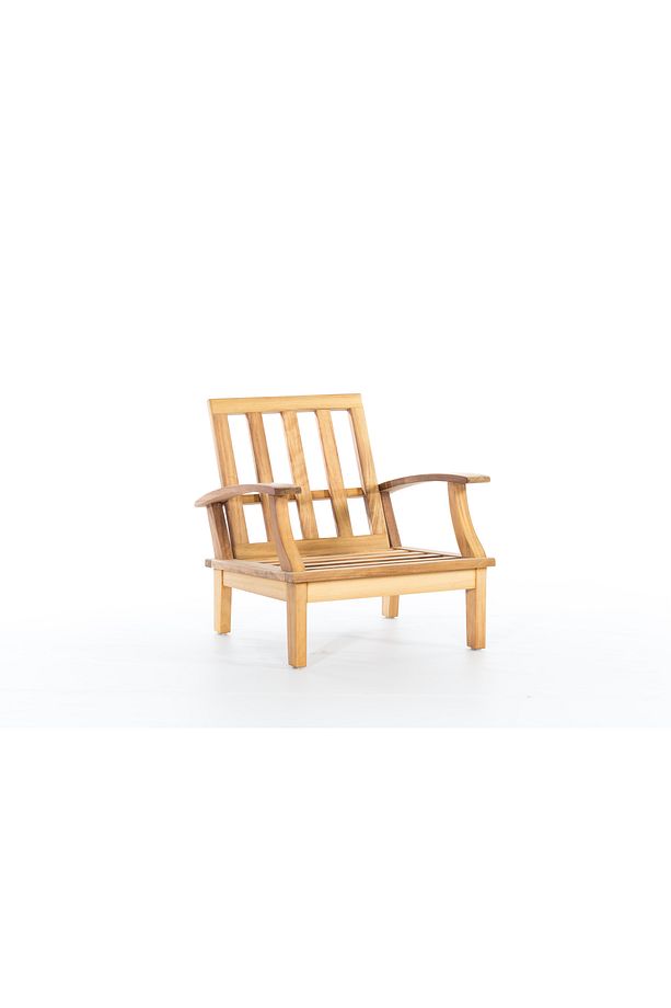 Trend Iroko Ahşap Bahçe - Balkon Oturma Grubu | 3.2.1 + Sehpa ( Krem Minderli ) - 6