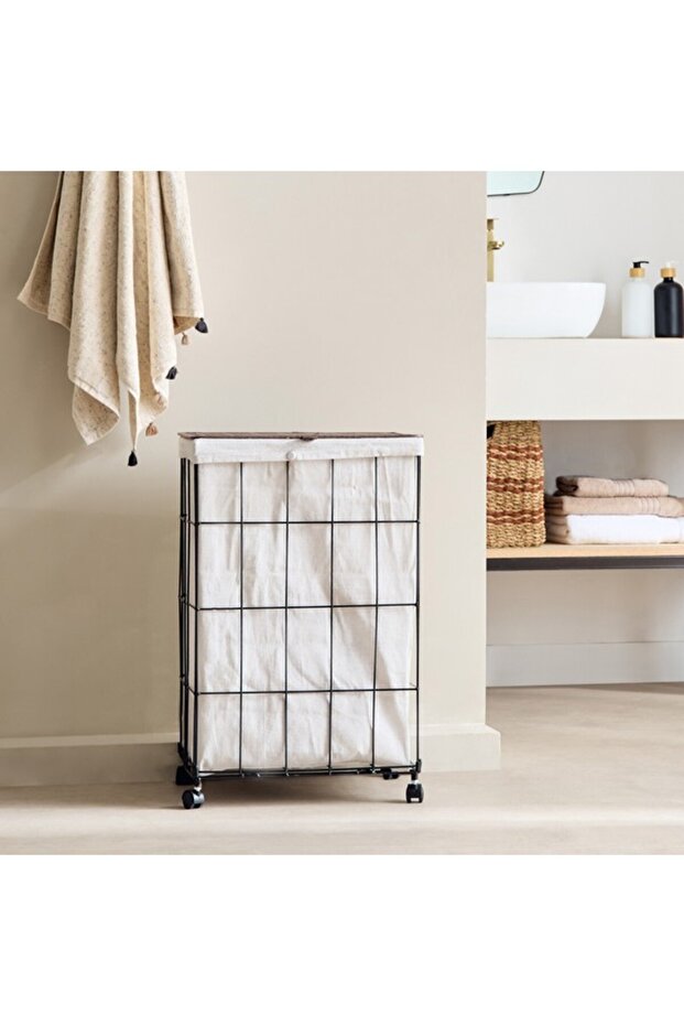 Knock Down Laundry Hamper with Castor Wheels - 6