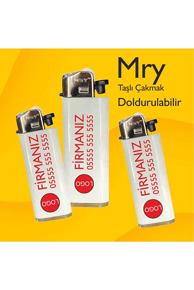 MRY Taşlı Çakmak - 100 Adet Tek yön baskı - 3