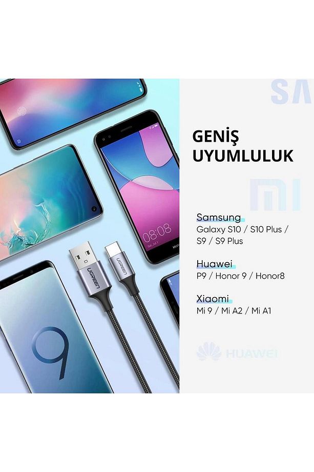 60126 Usb-a To Usb-c Qc 15w 1m Örgülü Hızlı Şarj Kablosu - 4