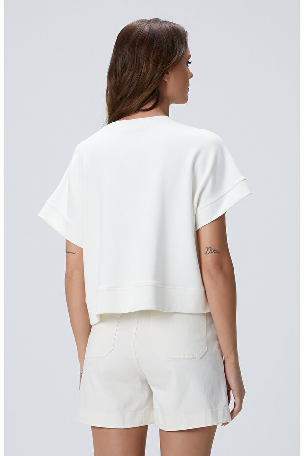 Kırık Beyaz Sweatshirt - 5