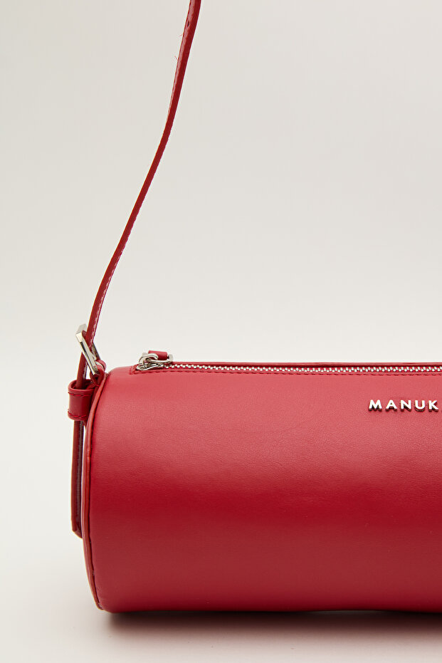 Červená kožená taška přes rameno - 5