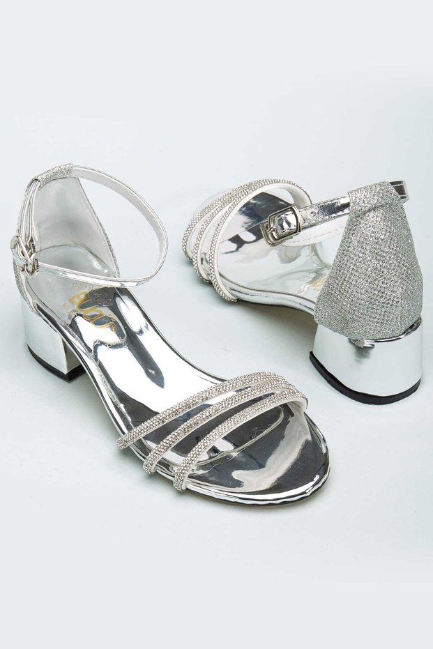 3-Stripes Round Toe Buckle Detailed Coated Children's Patent Leather Casual Casual Shoes