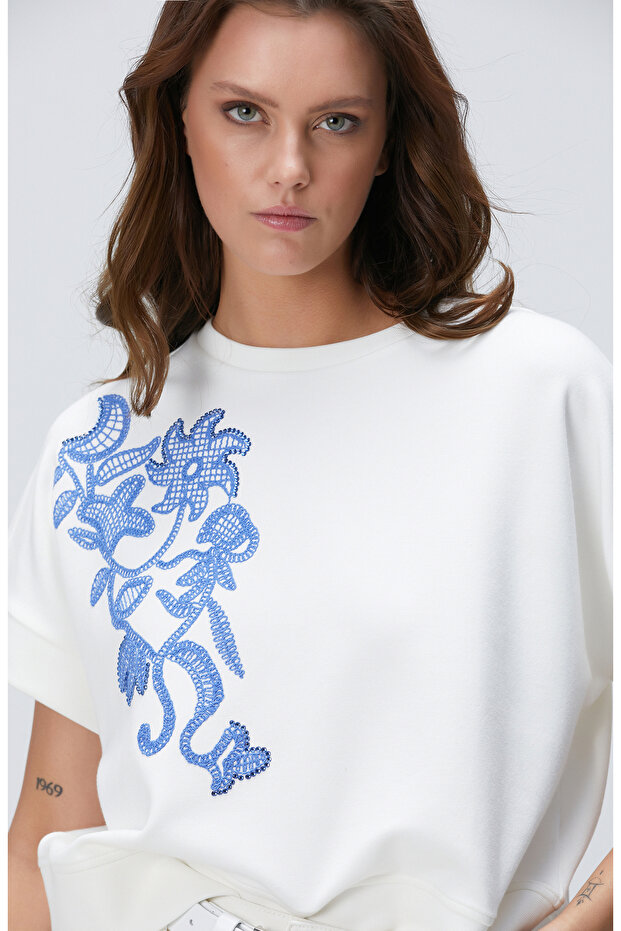 Kırık Beyaz Sweatshirt - 2