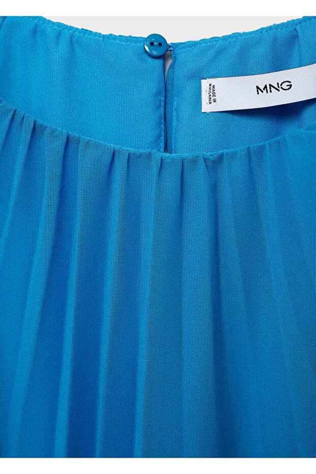 Plissiertes Kleid mit Glockenärmeln - 5