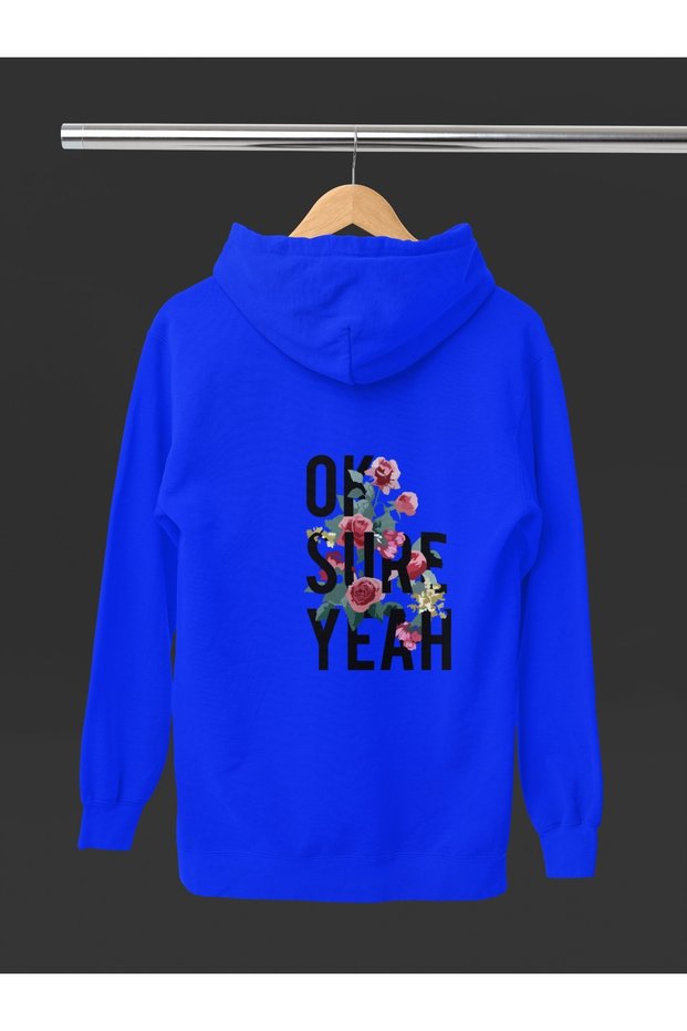 Women'S/Girls Long Sleeve Ok Sure Yeah Transfer Printed Hooded Sweatshirt