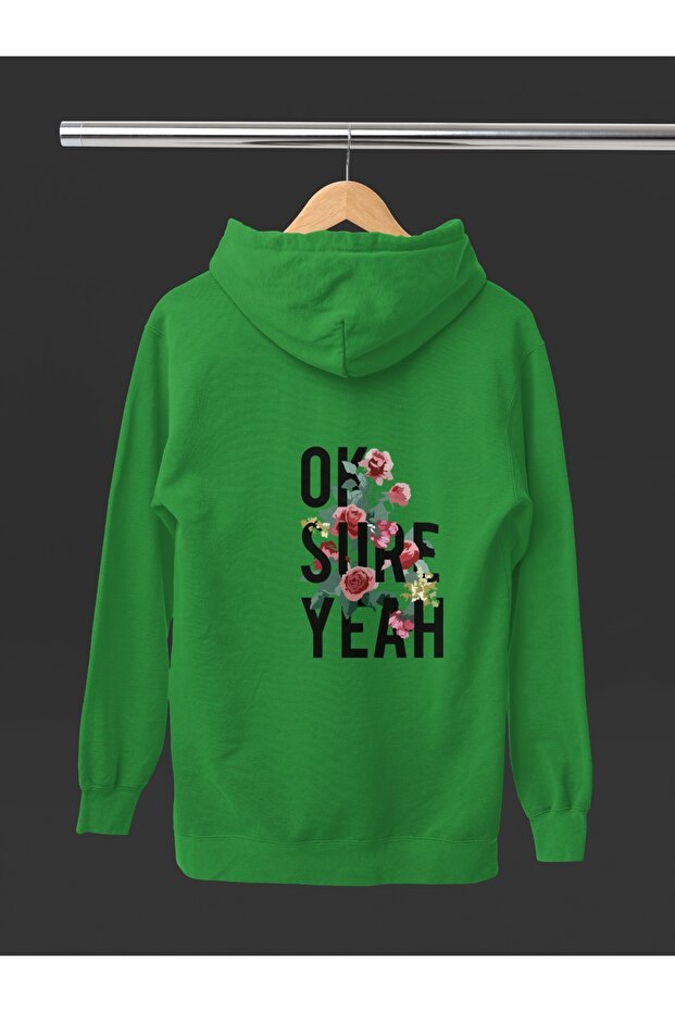 Women'S/Girls Long Sleeve Ok Sure Yeah Transfer Printed Hooded Sweatshirt