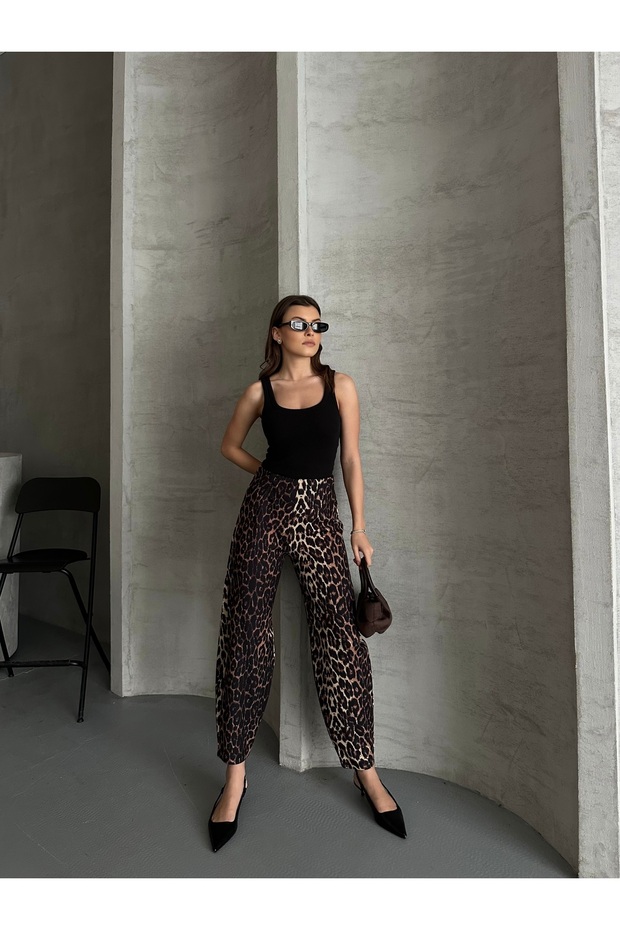 ليوبارد نمط السراويل الفضفاضة نموذج بالون - 2