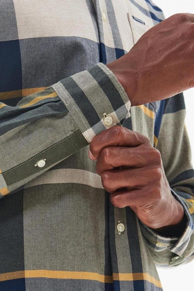 Erkek Dunoon Tailored Gömlek Tn16 Forest Mist Tartan - 7