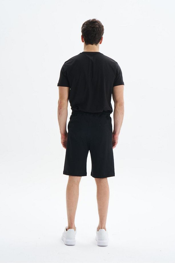 Erkek Siyah Regular Fit Basic Süprem % 100 Pamuk Cepli Şort Y29504279002 - 5