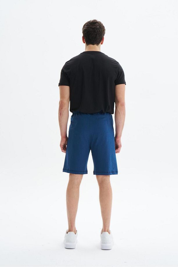 Erkek Indigo Regular Fit Basic Süprem % 100 Pamuk Cepli Şort Y29504279002 - 5