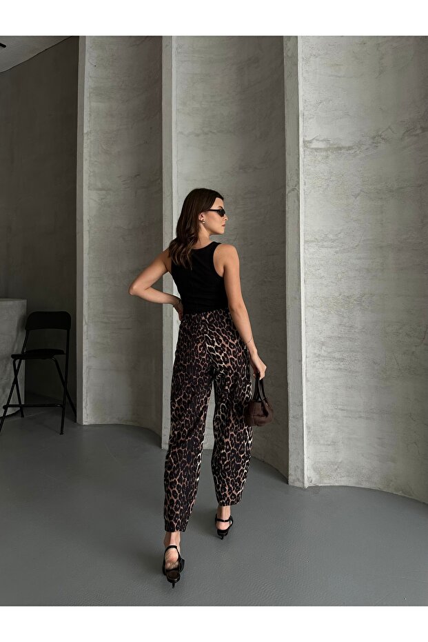 ليوبارد نمط السراويل الفضفاضة نموذج بالون - 4