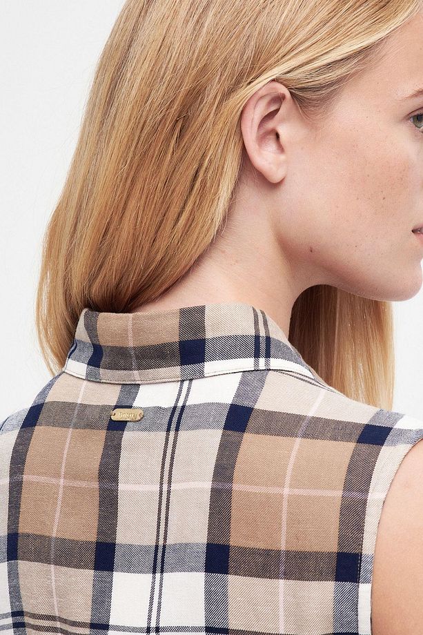 Caroline Tartan Midi Elbise Be54 Primrose Hessian Tartan - 7