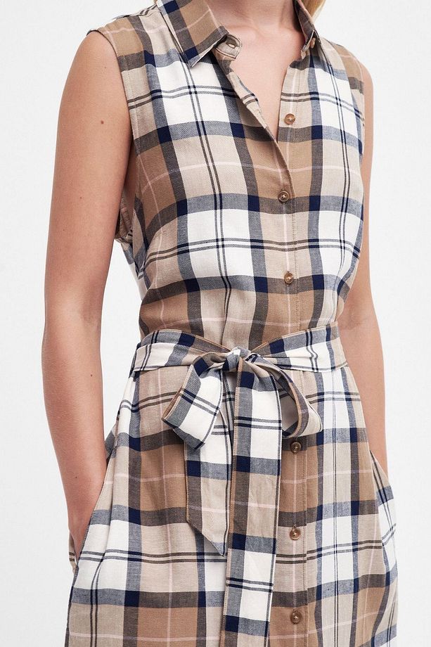 Caroline Tartan Midi Elbise Be54 Primrose Hessian Tartan - 6