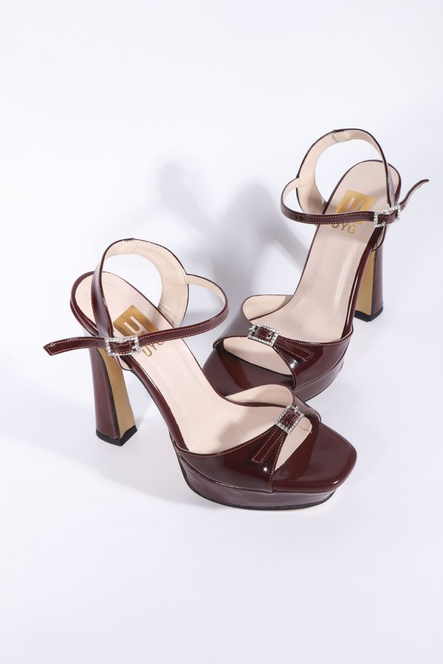 Roclas Series Stone Buckle Heeled Women's Evening Dress Shoes