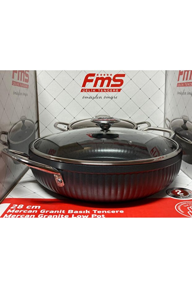 Granite Coral Flat 28 cm Rice and Stuffing Pot Gray
