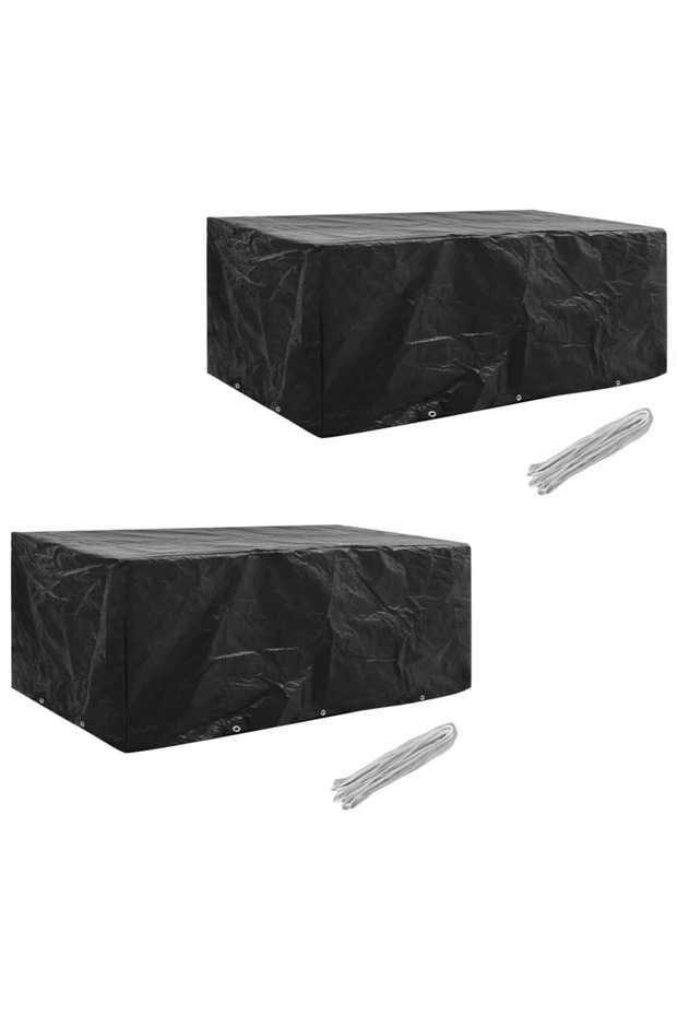 Garden Furniture Covers 2pcs 8 Person Poly Rattan 229x113cm