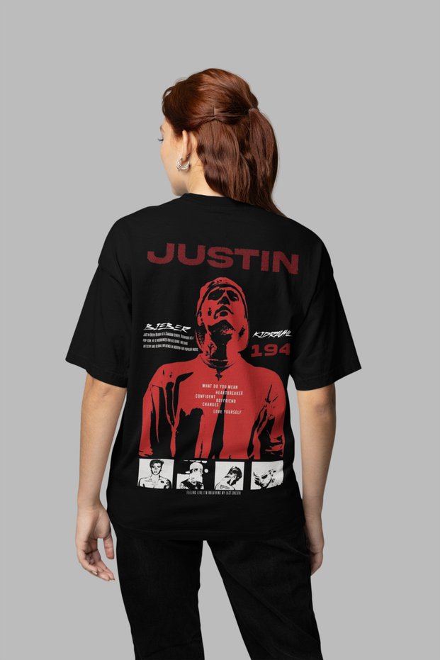 Justin Bieber 194 Printed Unisex Oversize Design Singer T-Shirt
