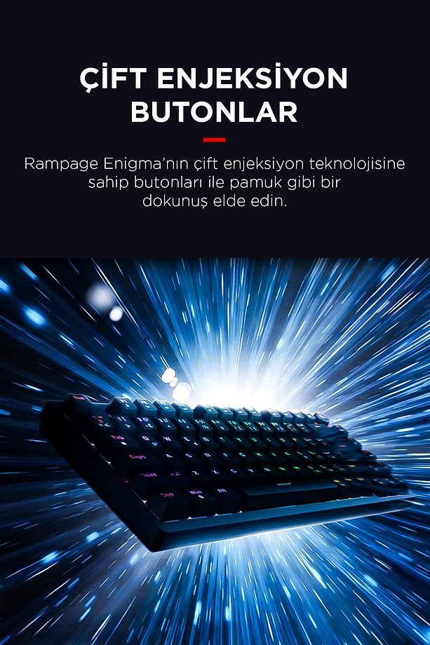 ENIGMA 75 RGB Aydınlatmalı Red Switch Kompakt Dizilim Gaming Mekanik Oyuncu Klavyesi Siyah - 5