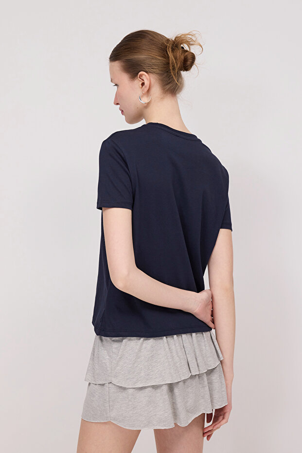 Bisiklet Yaka Basic T-shirt P4322 - 5