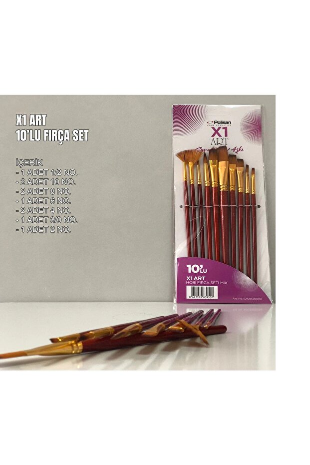 مجموعة فرش X1 Art Hobby مكونة من 10 قطع