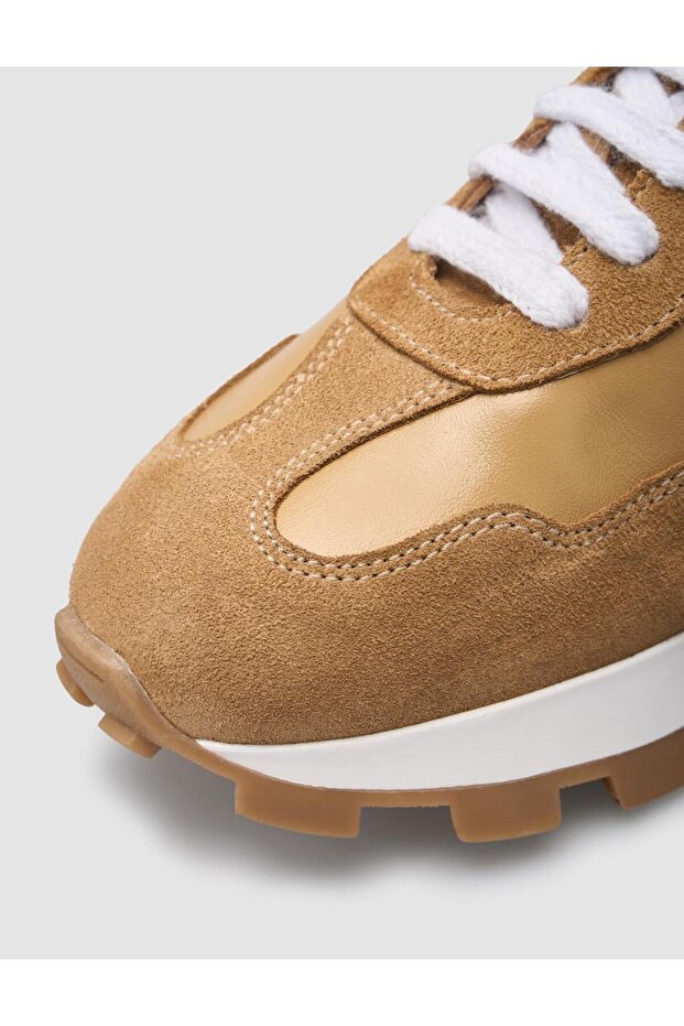 %100 Hakiki Deri Taba Kadın Sneaker - 7