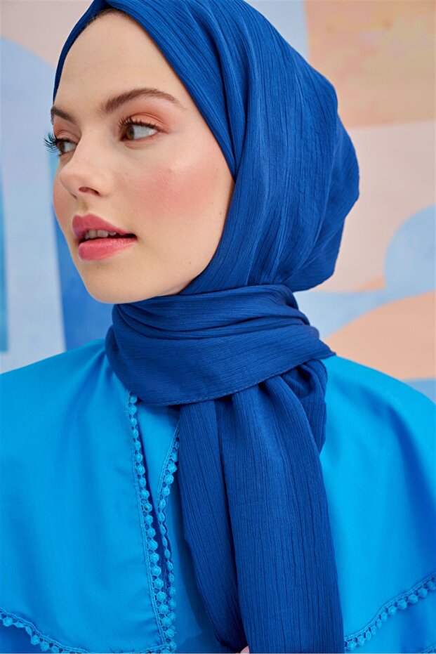 Lien Örme Şal İndigo - 2