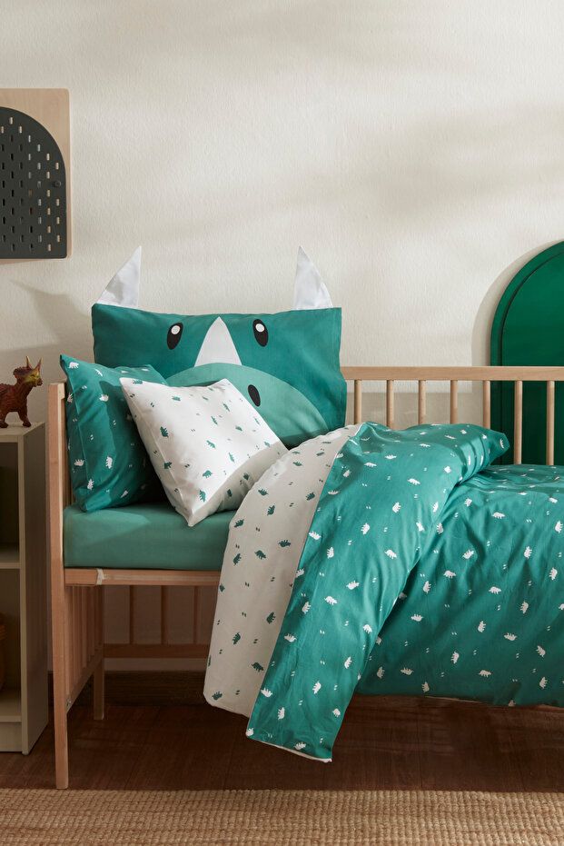 Marty 100% Cotton Baby Duvet Cover Set Green