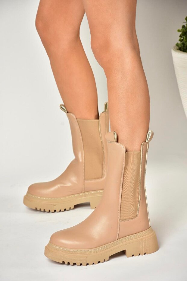 T652449009 Ten Kalın Tabanlı Kadın Bot - 1