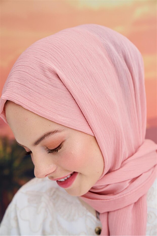 Lien Örme Şal Pudra - 2