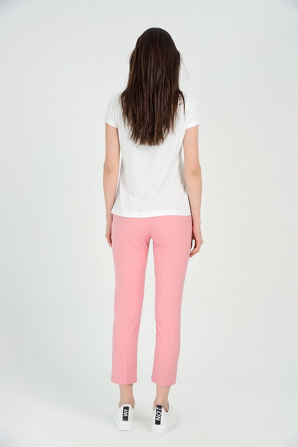 Pantolon - Bilekte Atlas Kumas Pantolon | Pnt19003 Pembe - 3