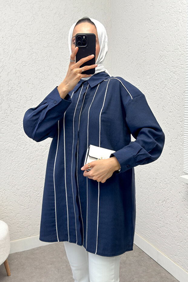 Hijab Shirt 2219 - Dark Blue