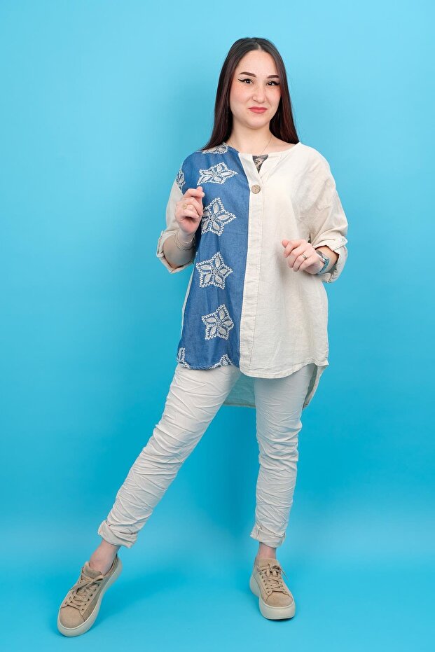 Likralı Düz Basic Pantolon Bej Renk - 3