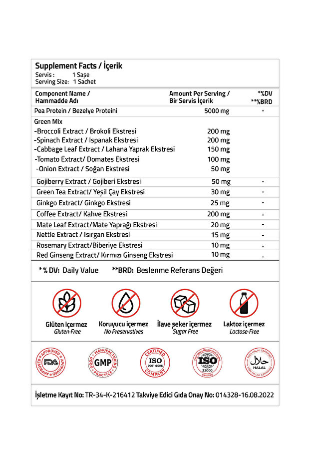 Green Mix Bitkisel Protein Şase - Shaker Hediyeli - 7