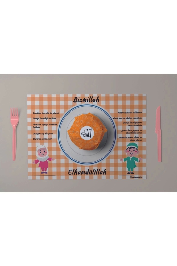 10 Adet / Yemek Adabı / Erkek Çocuk ve Kız Çocuk / 170 Gr Kağıt Kullan At Amerikan Servis - 2