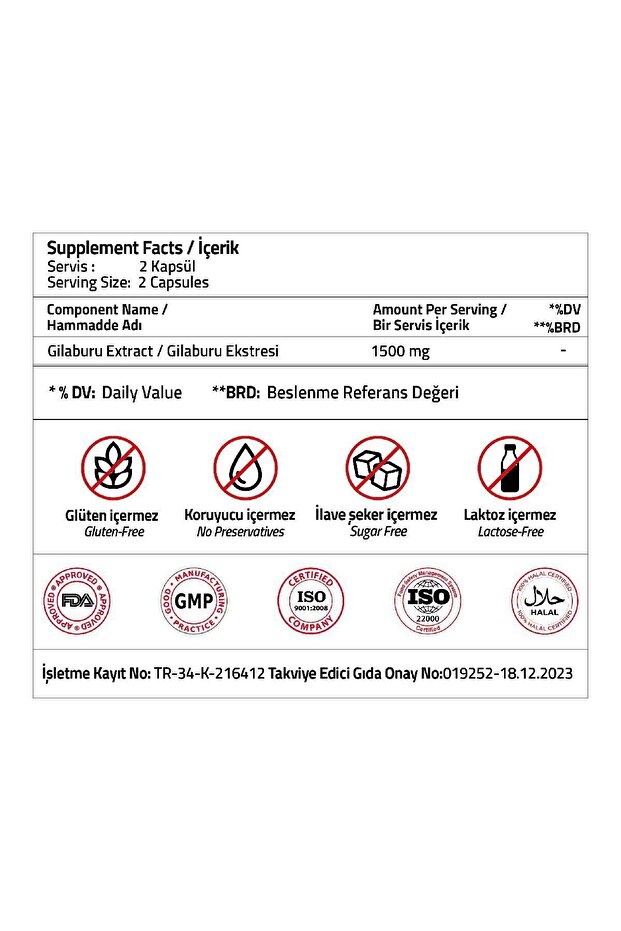 Gilaburu 1500 mg 60 Capsules - 3