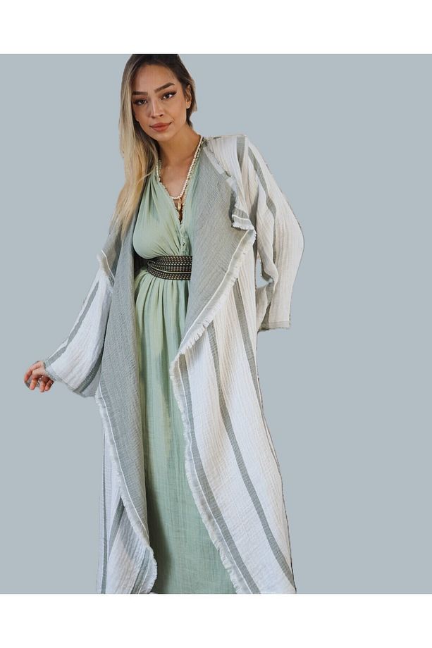 Swan Bohem Stil Müslin Kaftan - 2