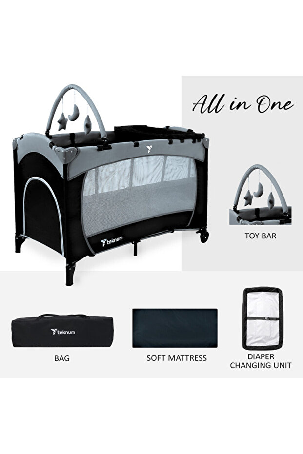 Explorer Playard and Cot Grey - 5